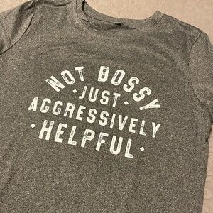 Gray Graphic Tee with White Text